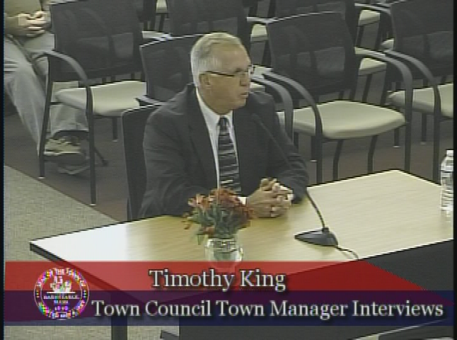 Thumbnail image for Town Council Town Manager Interview - Timothy King